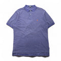 Polo by Ralph Lauren 90s Striped Polo Shirt, XL, Blue Cotton, Pique, Small Pony Embroidery
