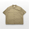 Dickies Short Sleeve Chino Work Shirt, 3XL, Beige, Chest Pocket, Oversized, Made in Honduras