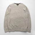 Eddie Bauer Crew Neck V-Neck Knit Sweater, Size M, Beige, Cotton, 3823