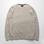 Eddie Bauer Crew Neck V-Neck Knit Sweater, Size M, Beige, Cotton, 3823