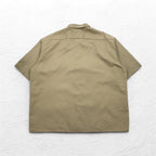 Dickies Short Sleeve Chino Work Shirt, 3XL, Beige, Chest Pocket, Oversized, Made in Honduras