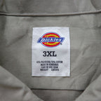 Dickies Short Sleeve Chino Work Shirt, 3XL, Beige, Chest Pocket, Oversized, Made in Honduras