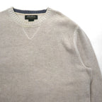 Eddie Bauer Crew Neck V-Neck Knit Sweater, Size M, Beige, Cotton, 3823