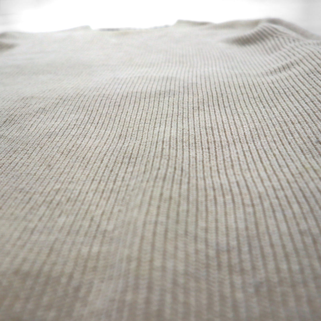 Eddie Bauer Crew Neck V-Neck Knit Sweater, Size M, Beige, Cotton, 3823