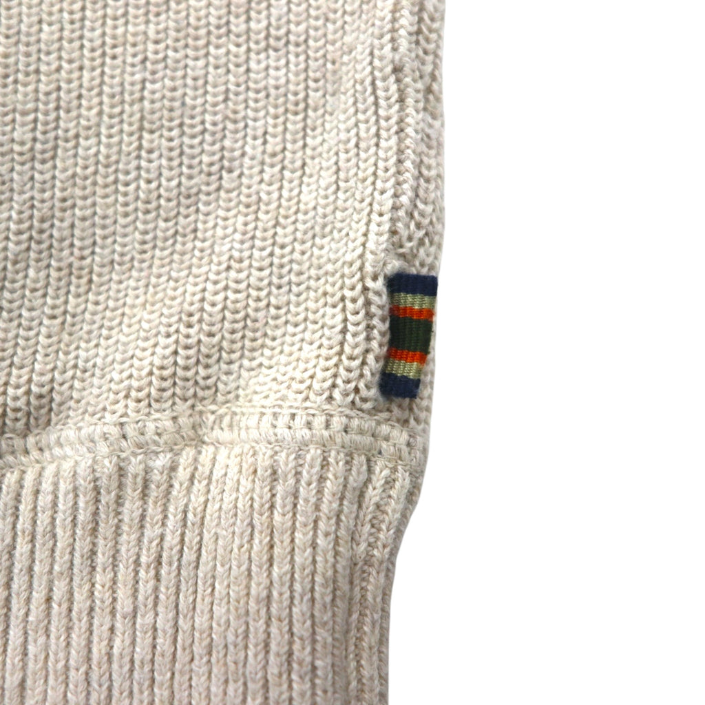 Eddie Bauer Crew Neck V-Neck Knit Sweater, Size M, Beige, Cotton, 3823