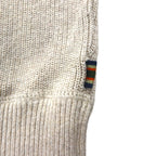 Eddie Bauer Crew Neck V-Neck Knit Sweater, Size M, Beige, Cotton, 3823