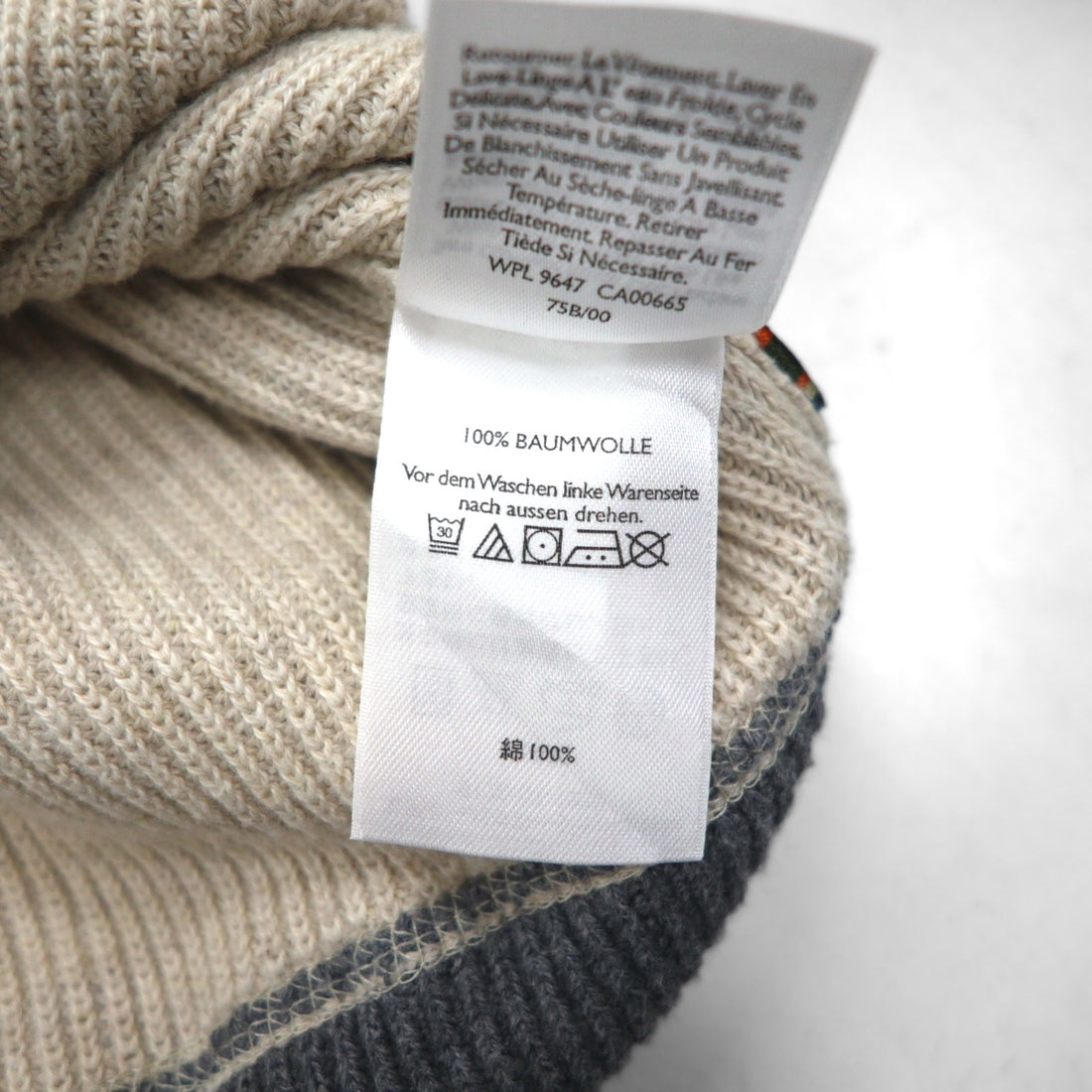 Eddie Bauer Crew Neck V-Neck Knit Sweater, Size M, Beige, Cotton, 3823
