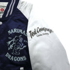 Ted Company Nylon Stadium Jacket, S, Navy, Double-Sided Print, Quilted Liner, NARIMASU DRAGONS