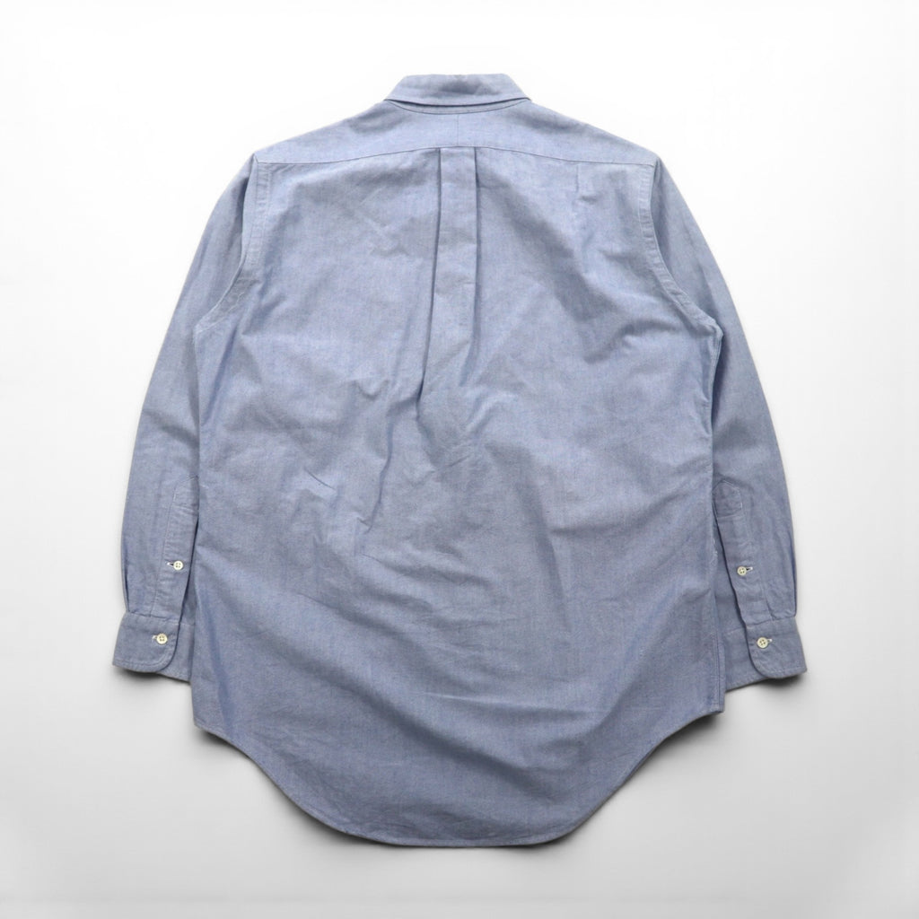Polo Ralph Lauren 90年代 オックスフォード ボタンダウン シャツ M ブルー 胸ポケット エンブレム