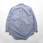 Polo Ralph Lauren 90年代 オックスフォード ボタンダウン シャツ M ブルー 胸ポケット エンブレム
