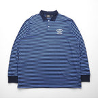 POLO JEANS CO RALPH LAUREN 90年代 長袖ポロシャツ ラガーシャツ XL ブルー ボーダー ビッグサイズ