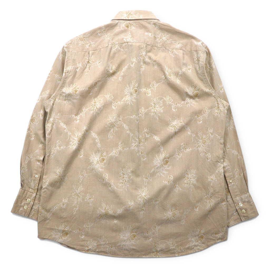 KENZO floral print dress shirt, XL, beige, cotton, all-over print, comfort fit