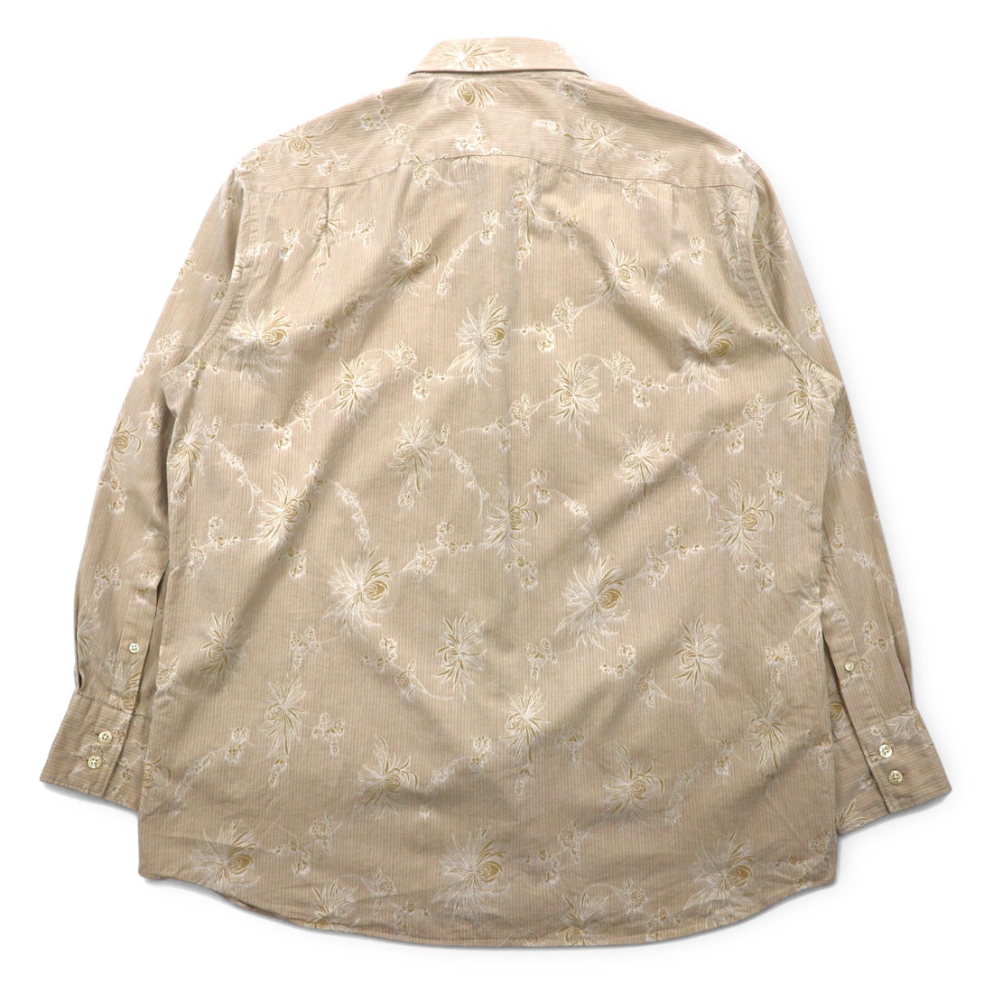 KENZO floral print dress shirt, XL, beige, cotton, all-over print, comfort fit