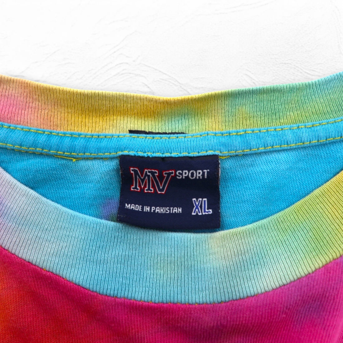 MV SPORT Tie-dye College T-shirt, XL, Multicolor, Cotton, Made in Pakistan