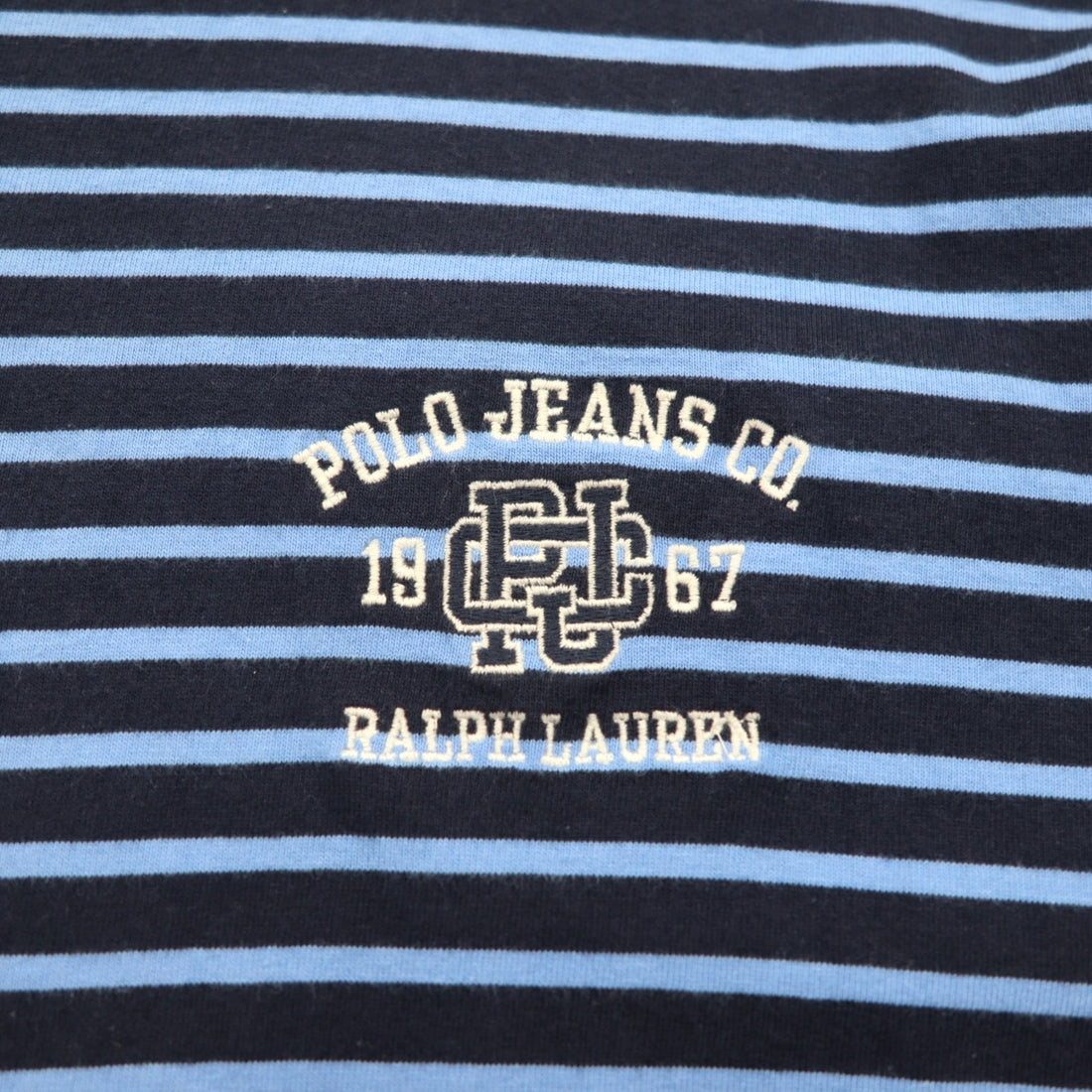 POLO JEANS CO RALPH LAUREN 90年代 長袖ポロシャツ ラガーシャツ XL ブルー ボーダー ビッグサイズ