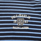 POLO JEANS CO RALPH LAUREN 90年代 長袖ポロシャツ ラガーシャツ XL ブルー ボーダー ビッグサイズ