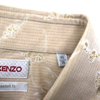 KENZO floral print dress shirt, XL, beige, cotton, all-over print, comfort fit
