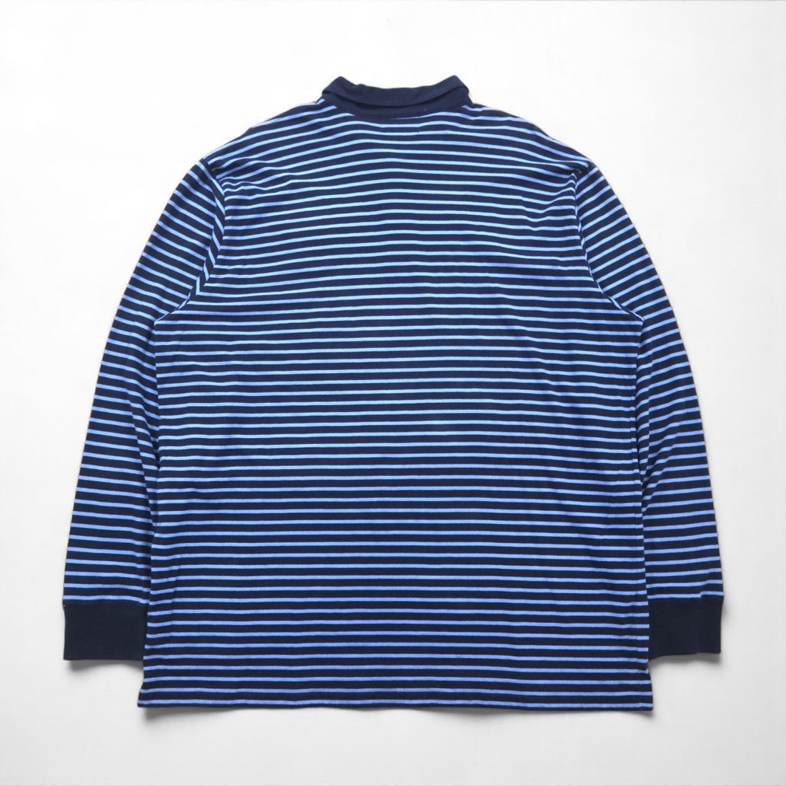POLO JEANS CO RALPH LAUREN 90年代 長袖ポロシャツ ラガーシャツ XL ブルー ボーダー ビッグサイズ
