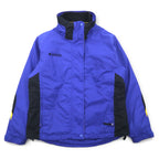 Columbia 90s 3WAY Mountain Parka M Blue Black Nylon Fleece Liner Drawstring Zip-in-Zip