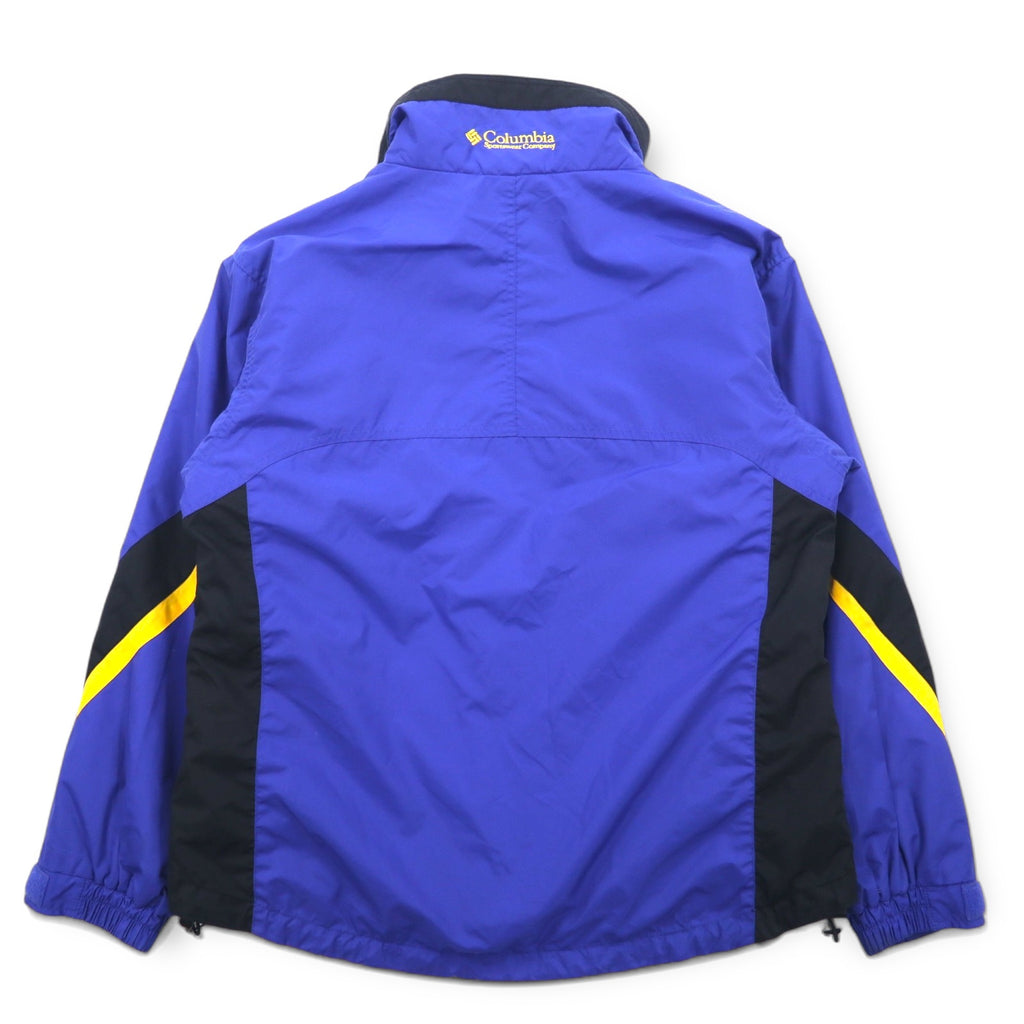 Columbia 90s 3WAY Mountain Parka M Blue Black Nylon Fleece Liner Drawstring Zip-in-Zip