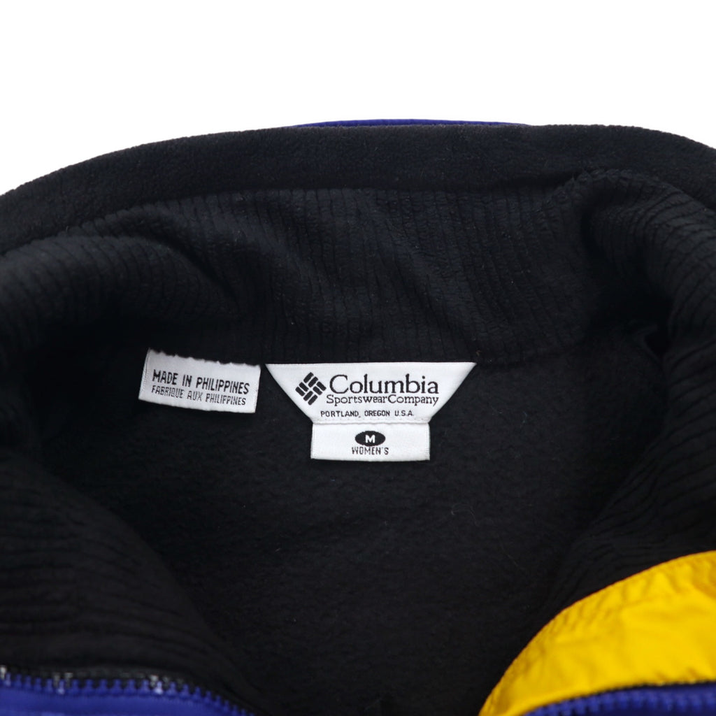 Columbia 90s 3WAY Mountain Parka M Blue Black Nylon Fleece Liner Drawstring Zip-in-Zip