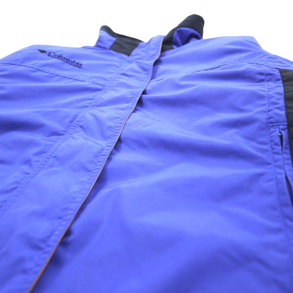 Columbia 90s 3WAY Mountain Parka M Blue Black Nylon Fleece Liner Drawstring Zip-in-Zip
