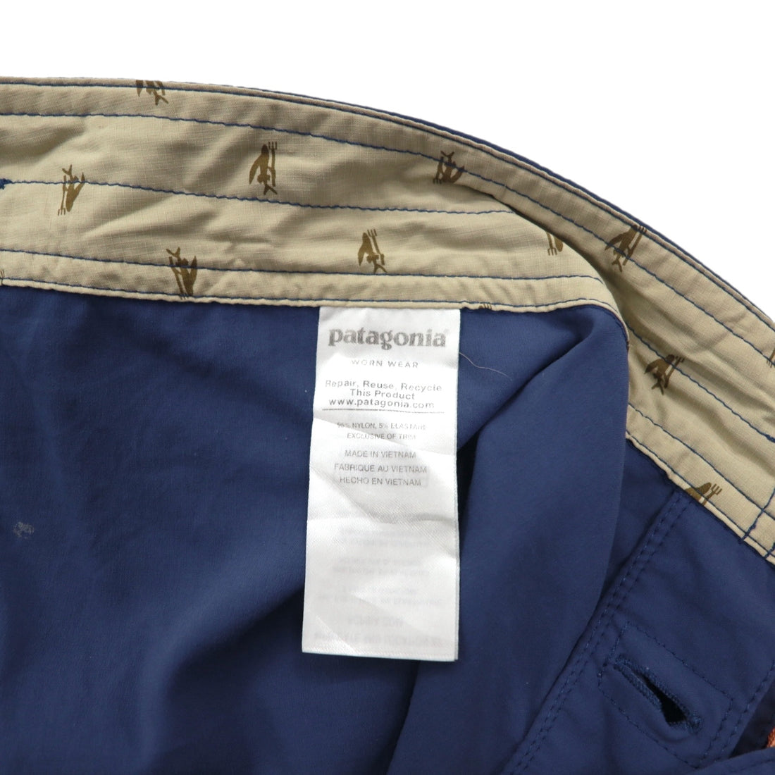 Patagonia Stretch Wavefarer Boardshorts, Navy Nylon, Size L, 86543