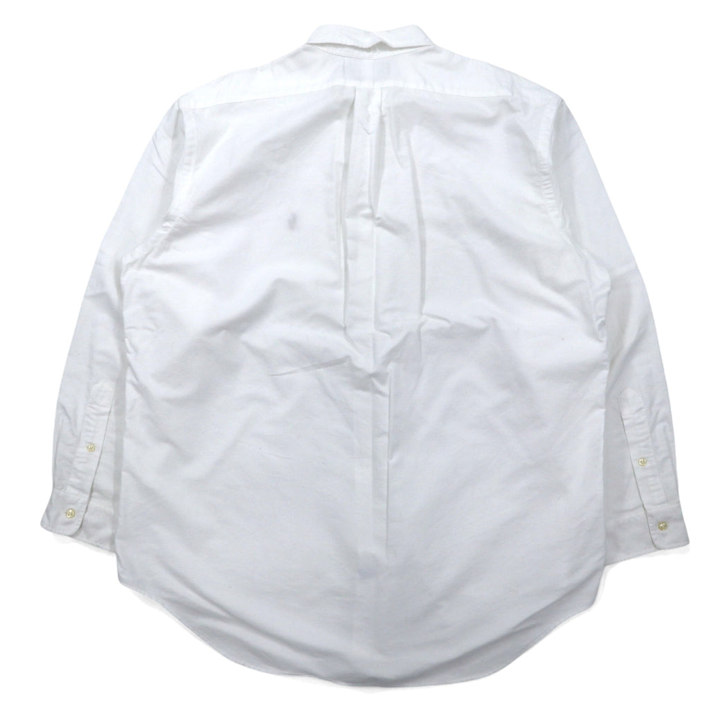 RALPH LAUREN 90s Oxford Button-Down Shirt, XL, White Cotton, YARMOUTH Small Pony Embroidery