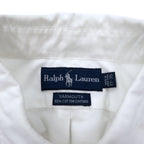 RALPH LAUREN 90s Oxford Button-Down Shirt, XL, White Cotton, YARMOUTH Small Pony Embroidery