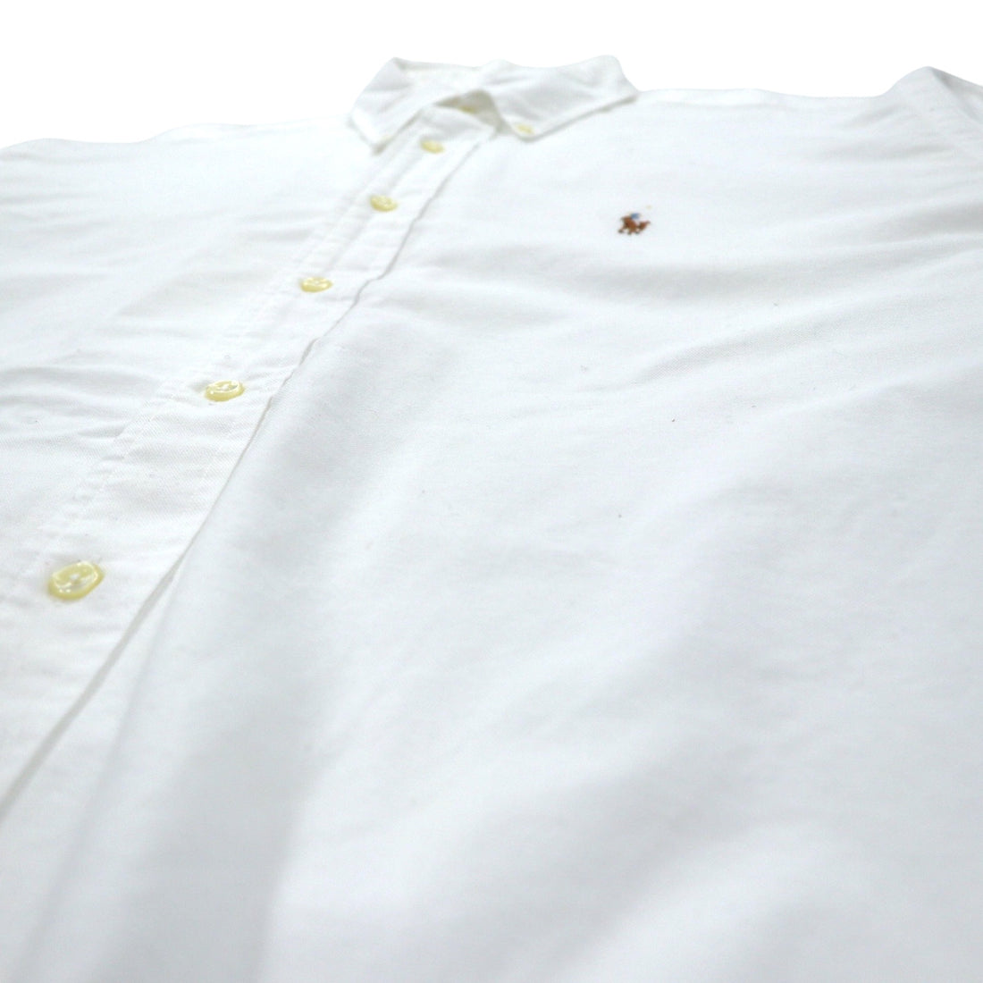 RALPH LAUREN 90s Oxford Button-Down Shirt, XL, White Cotton, YARMOUTH Small Pony Embroidery
