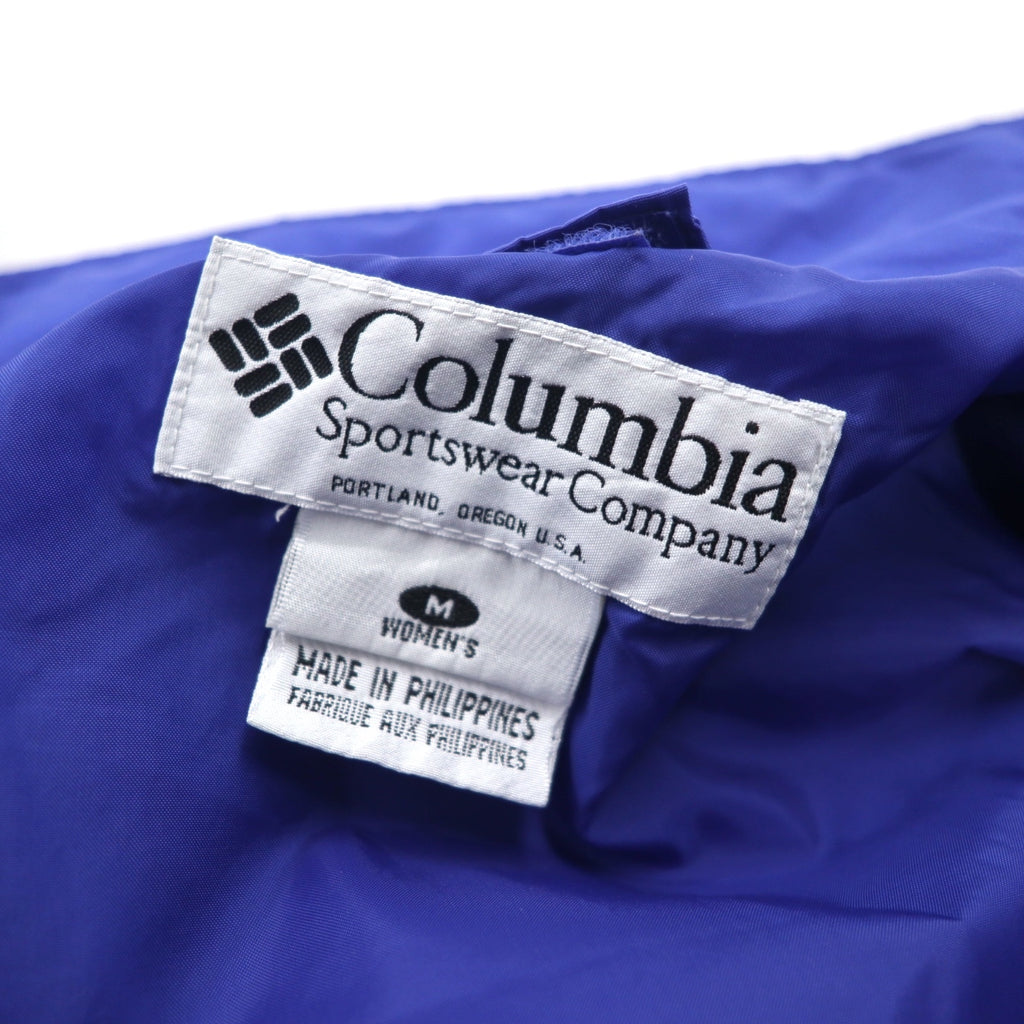 Columbia 90s 3WAY Mountain Parka M Blue Black Nylon Fleece Liner Drawstring Zip-in-Zip