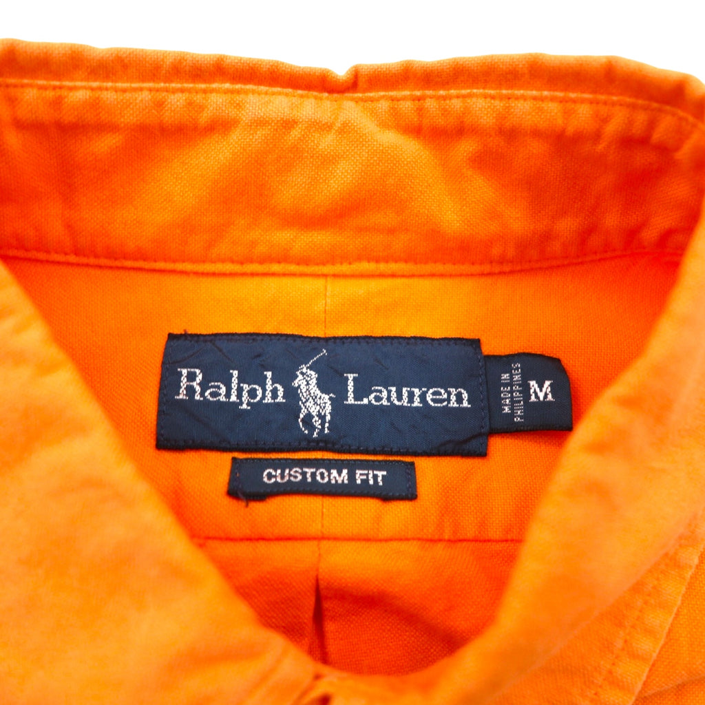 Ralph Lauren 90年代 オックスフォード ボタンダウン シャツ M オレンジ CUSTOM FIT 胸ポケット スモールポニー刺繡