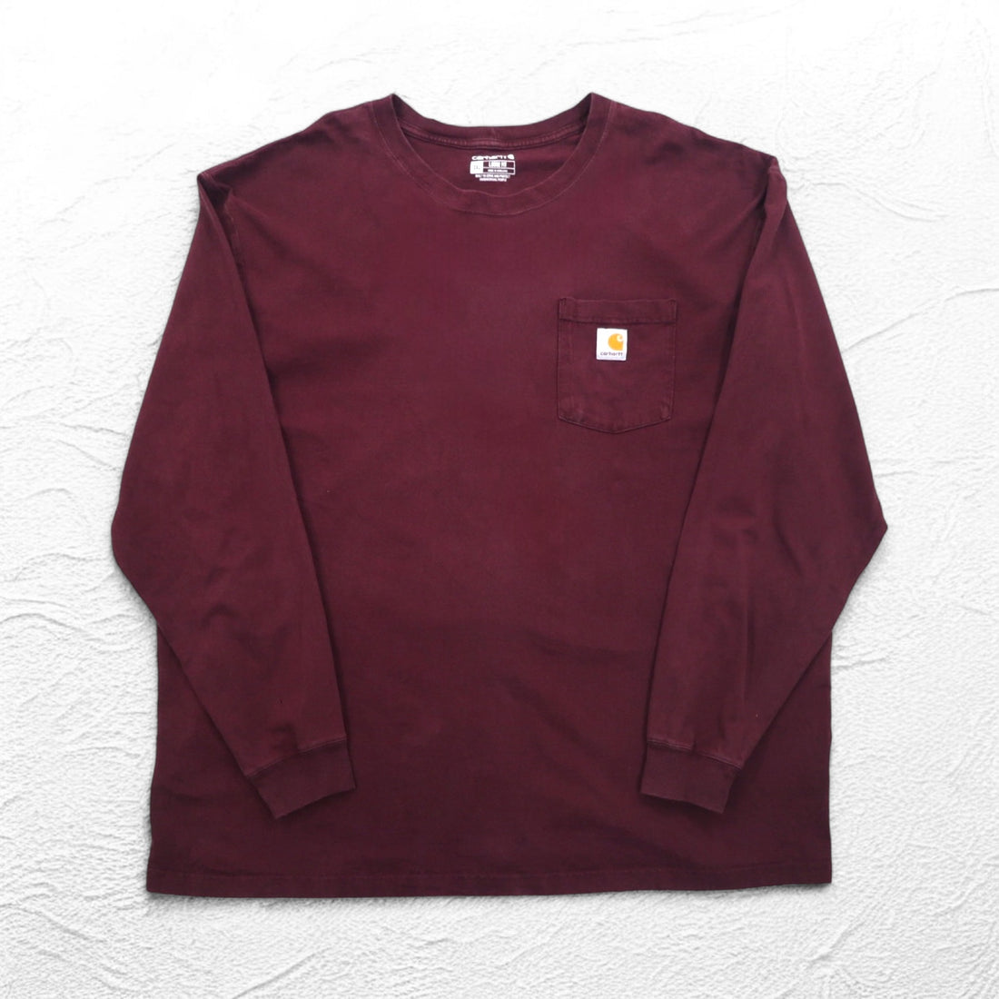 Carhartt Long Sleeve Pocket T-Shirt Long Tee 3XL Bordeaux Big Size Honduras Match