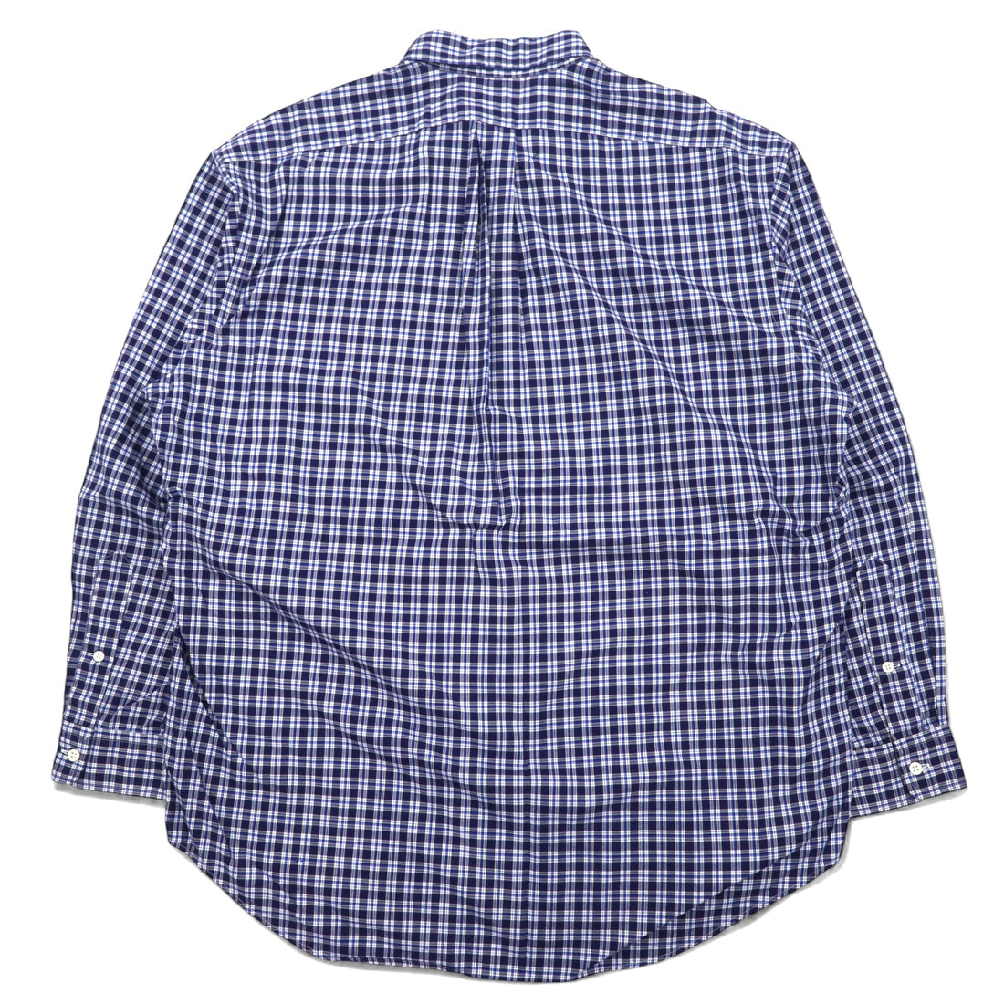 RALPH LAUREN 90s Button-down Shirt, L, Blue, Check, Cotton, BLAKE, Small Pony Embroidery