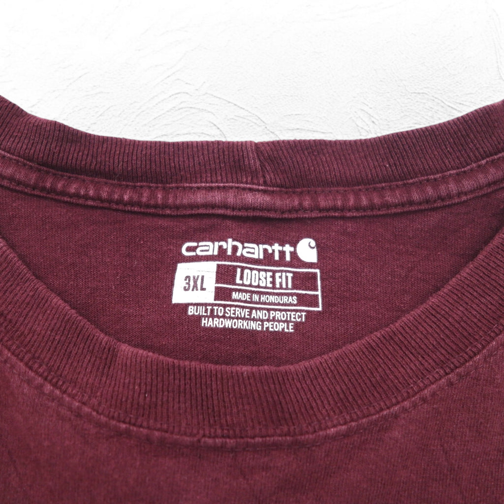 Carhartt Long Sleeve Pocket T-Shirt Long Tee 3XL Bordeaux Big Size Honduras Match