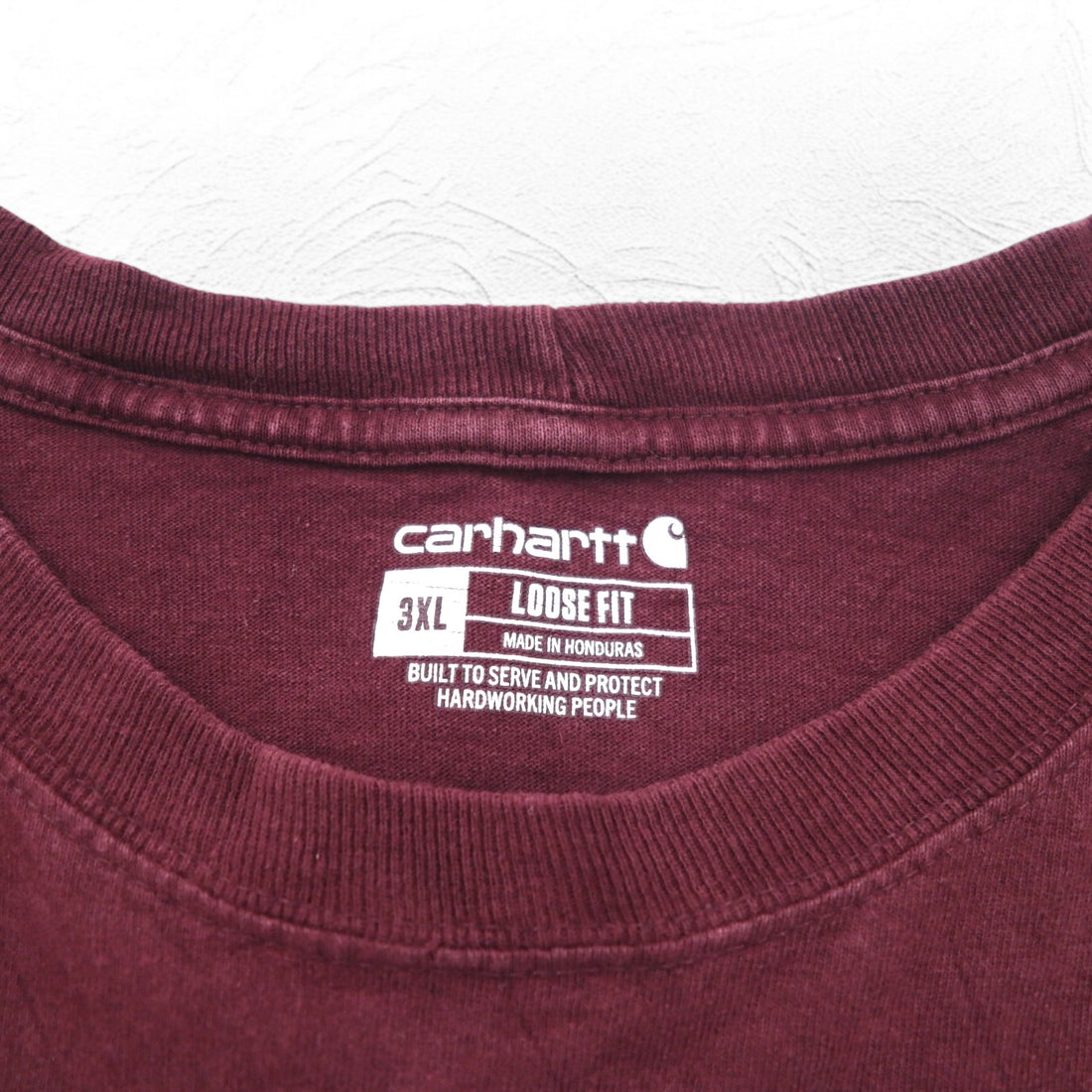 Carhartt Long Sleeve Pocket T-Shirt Long Tee 3XL Bordeaux Big Size Honduras Match