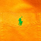Ralph Lauren 90年代 オックスフォード ボタンダウン シャツ M オレンジ CUSTOM FIT 胸ポケット スモールポニー刺繡