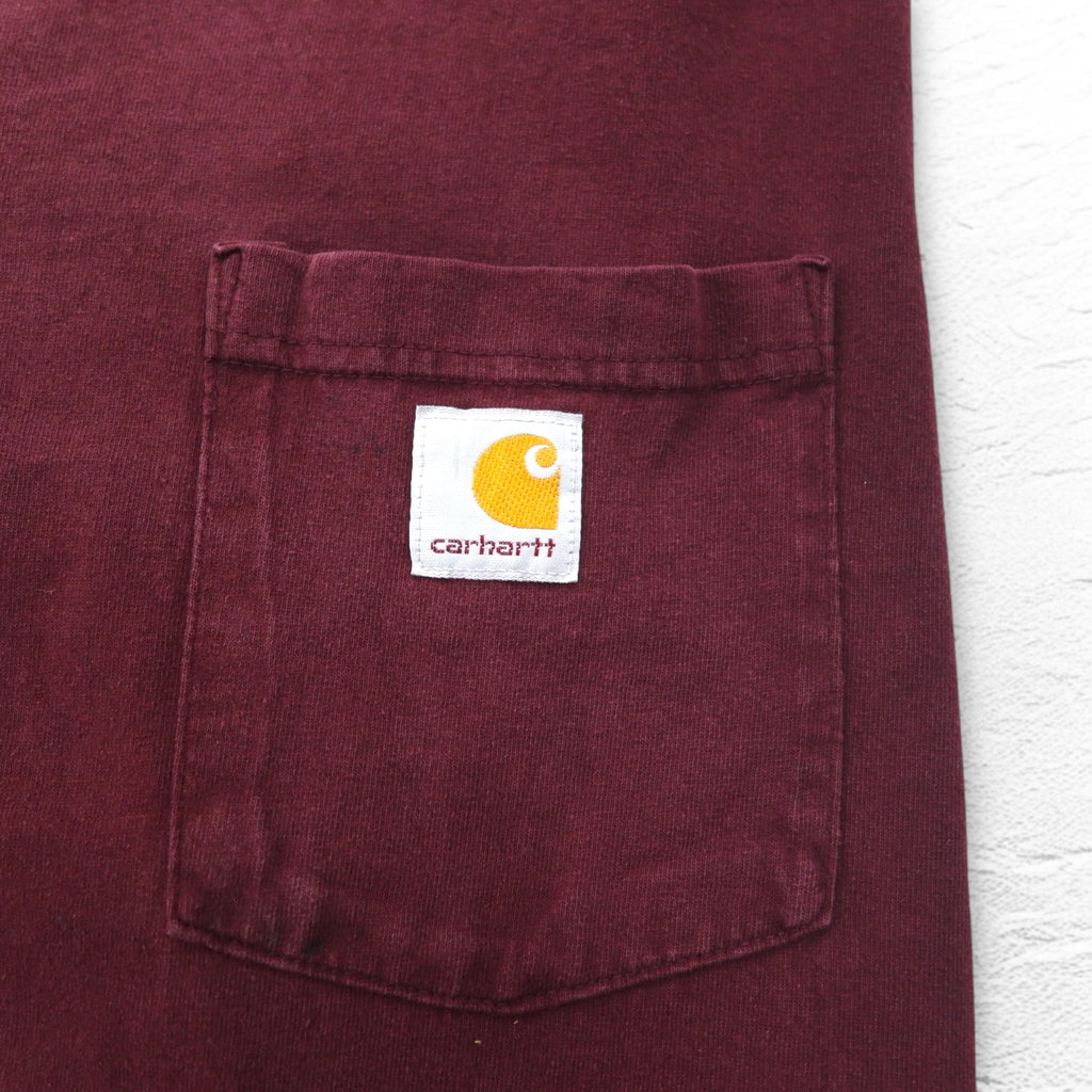 Carhartt Long Sleeve Pocket T-Shirt Long Tee 3XL Bordeaux Big Size Honduras Match