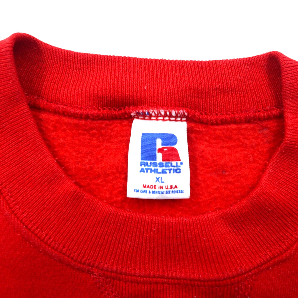 USA製 90年代 RUSSELL ATHLETIC カレッジ プリント スウェット XL レッド 裏起毛 NEBRASKA