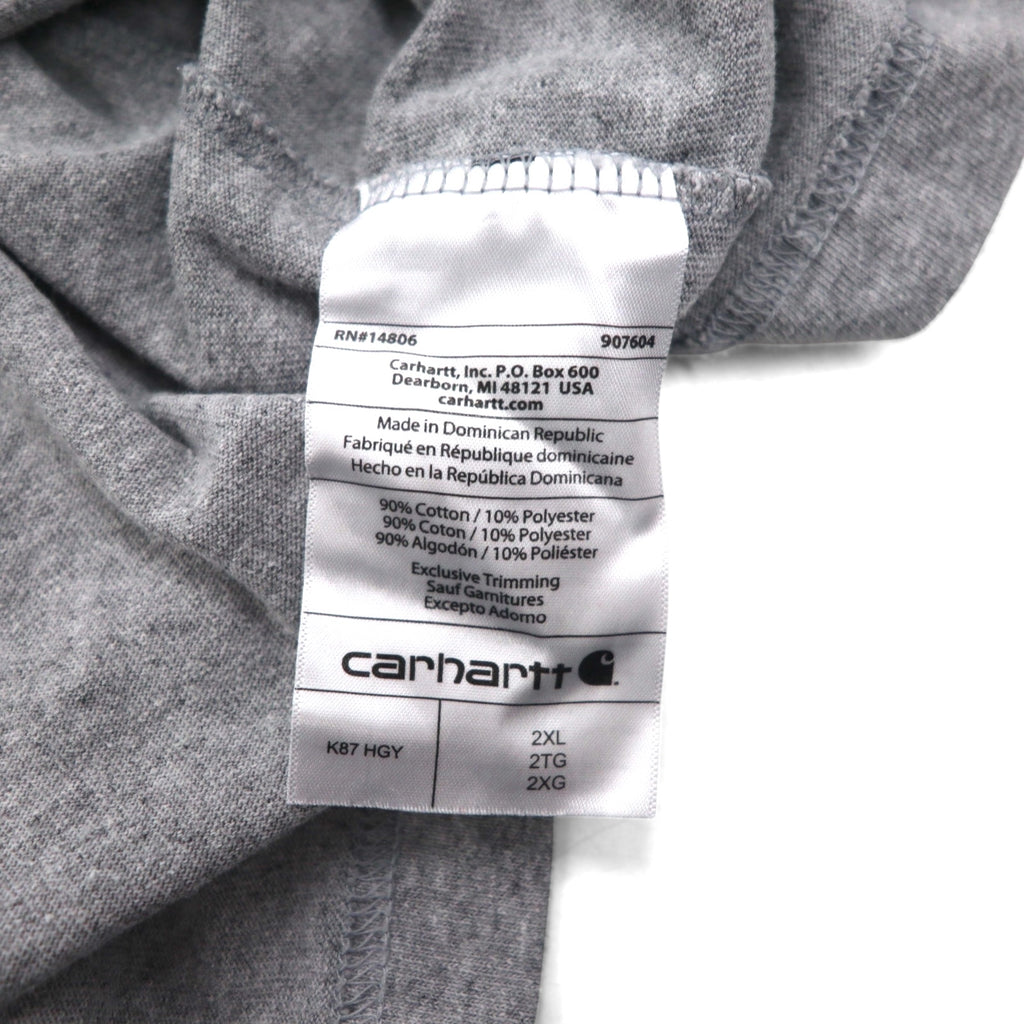 Carhartt Loose Fit Pocket T-Shirt, Size 2XL, Gray Cotton