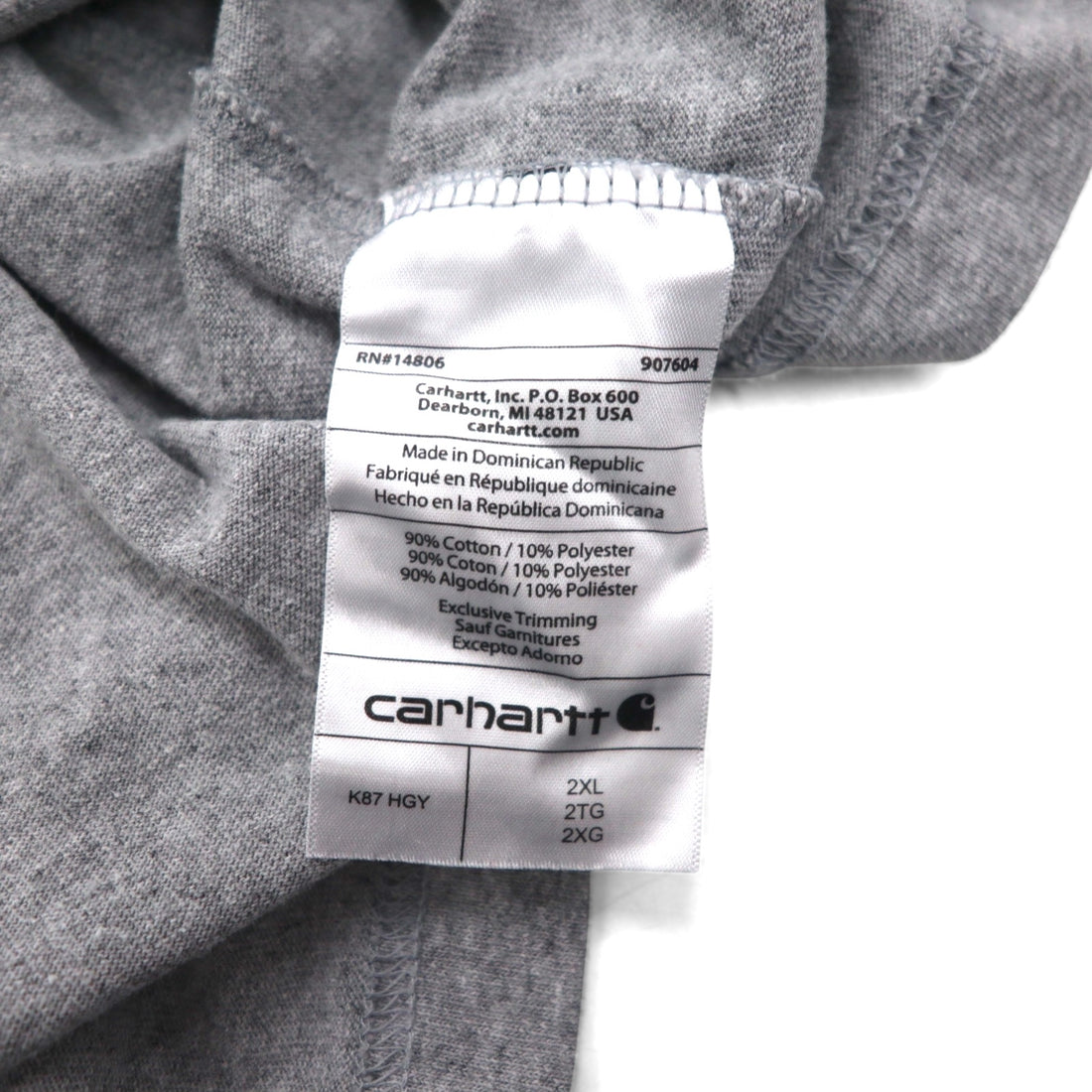 Carhartt Loose Fit Pocket T-Shirt, Size 2XL, Gray Cotton