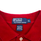 Polo Ralph Lauren 90年代 ビッグサイズ 長袖ポロシャツ ラガーシャツ XL レッド 鹿の子 スモールポニー刺繡