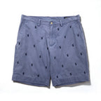 POLO RALPH LAUREN All-Over Pony Embroidered Shorts, Size L, Navy, Cotton