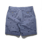 POLO RALPH LAUREN All-Over Pony Embroidered Shorts, Size L, Navy, Cotton