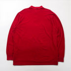 Polo Ralph Lauren 90年代 ビッグサイズ 長袖ポロシャツ ラガーシャツ XL レッド 鹿の子 スモールポニー刺繡