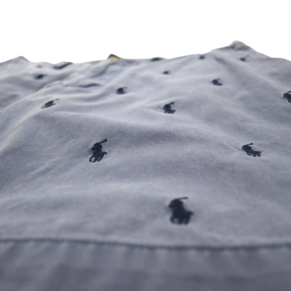 POLO RALPH LAUREN All-Over Pony Embroidered Shorts, Size L, Navy, Cotton