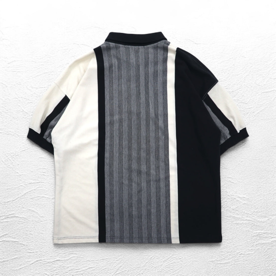 90s Knight of Round Table Crazy Pattern Polo Shirt 4XL Monochrome Cotton Big Size