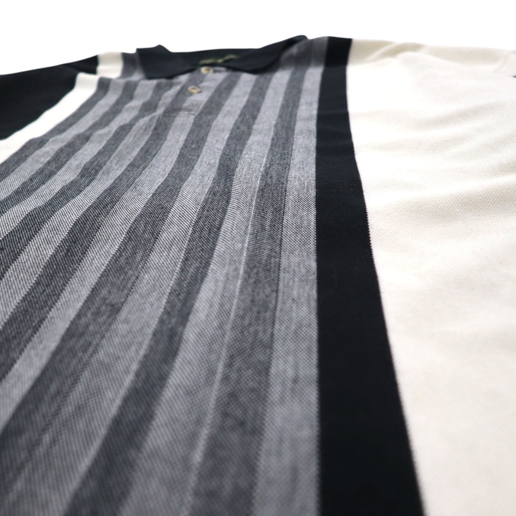 90s Knight of Round Table Crazy Pattern Polo Shirt 4XL Monochrome Cotton Big Size