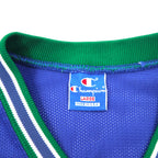 Champion 90s Made in USA Mesh Game Shirt, Size L, Blue Nylon, Embroidered Tag, Notre Dame Arch Logo