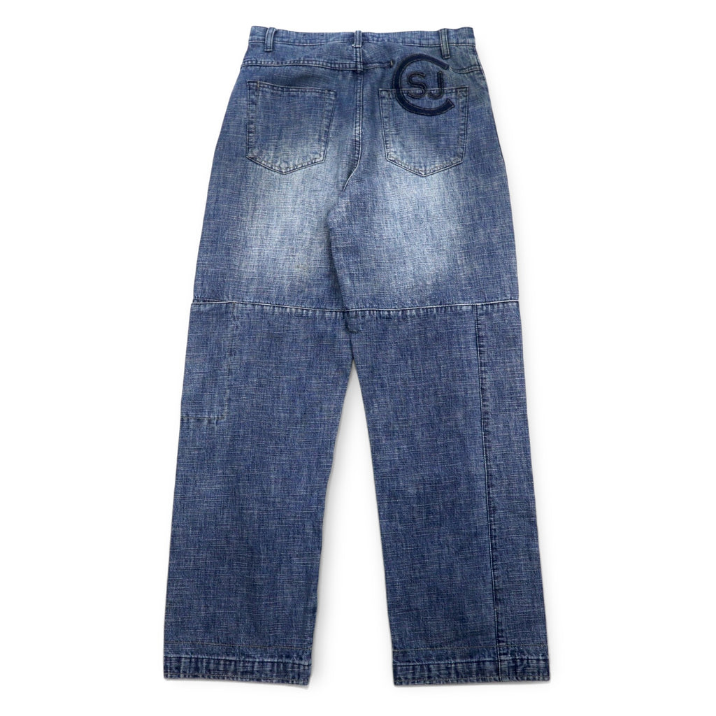 Sean John 00年代 バギー デニムパンツ ジーンズ M インディゴ ブルー コットン ユーズド加工